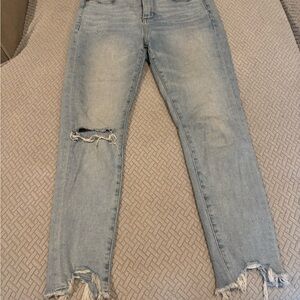 LOFT Light Blue Distressed Skinny Jeans